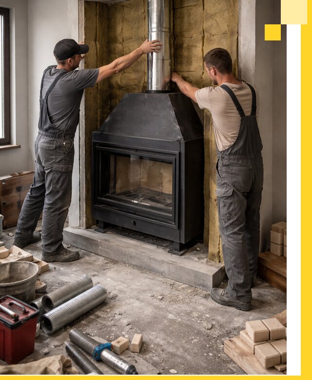 Изготовление и монтаж закрытых каминов в Мончегорске под ключ