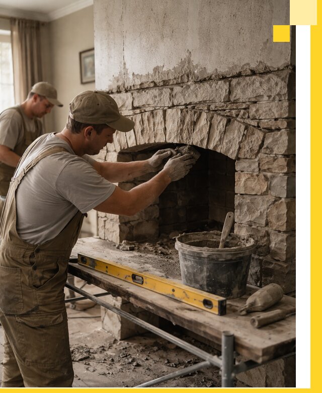 Изготовление каминов под ключ в Мончегорске, монтаж и отделка