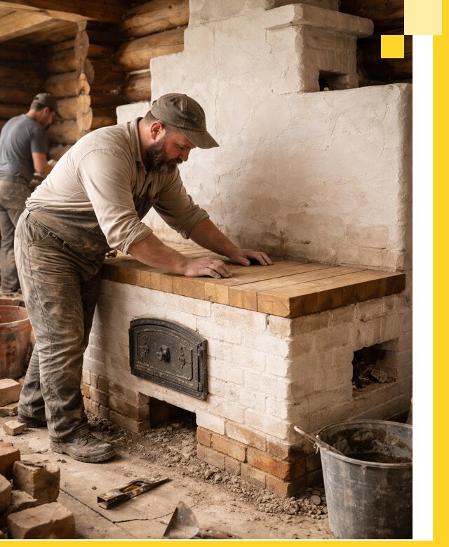 Проектирование и установка русской печи с лежанкой в Мончегорске