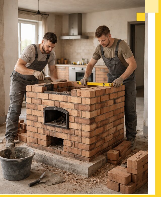 Установка и монтаж печей в частном доме в Мончегорске под ключ