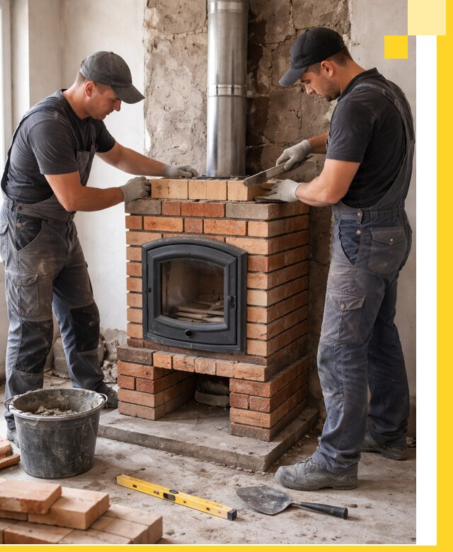 Монтаж печи камина под ключ в Мончегорске с гарантией и пусконаладкой