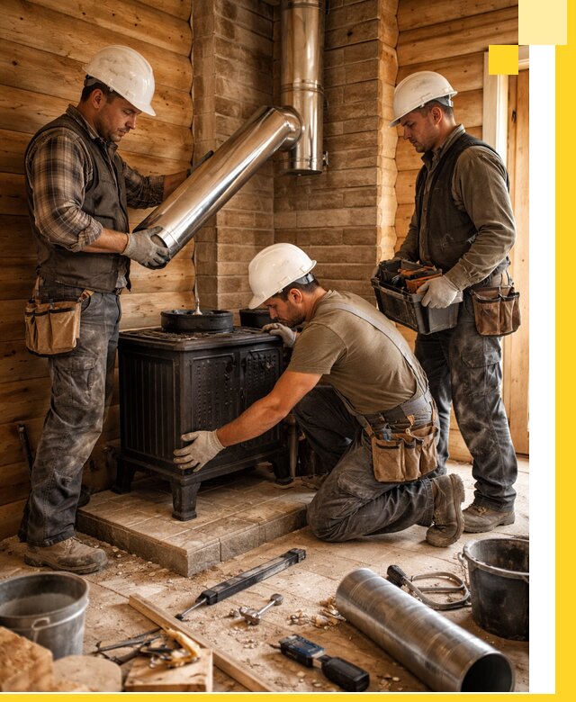 Профессиональный монтаж банных печей и дымоходов в Мончегорске