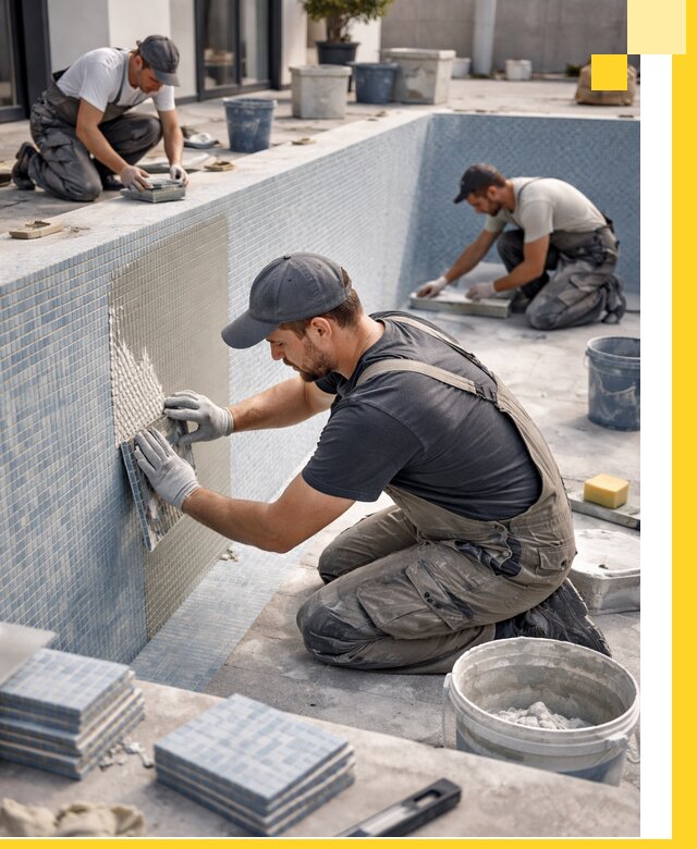 Облицовка бассейнов в Мончегорске плитка мозаика гидроизоляция