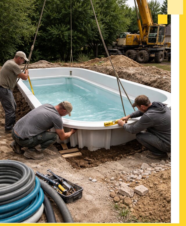 Установка и монтаж композитных бассейнов под ключ в Мончегорске