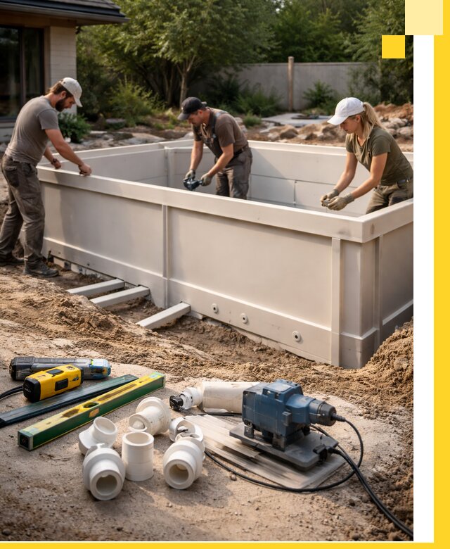 Установка полипропиленовых бассейнов под ключ в Мончегорске