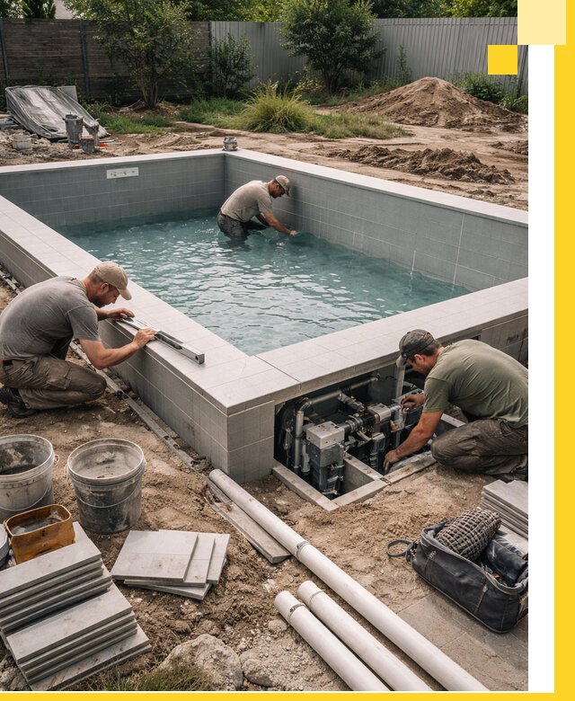 Строительство и монтаж бассейнов для дачи под ключ в Мончегорске