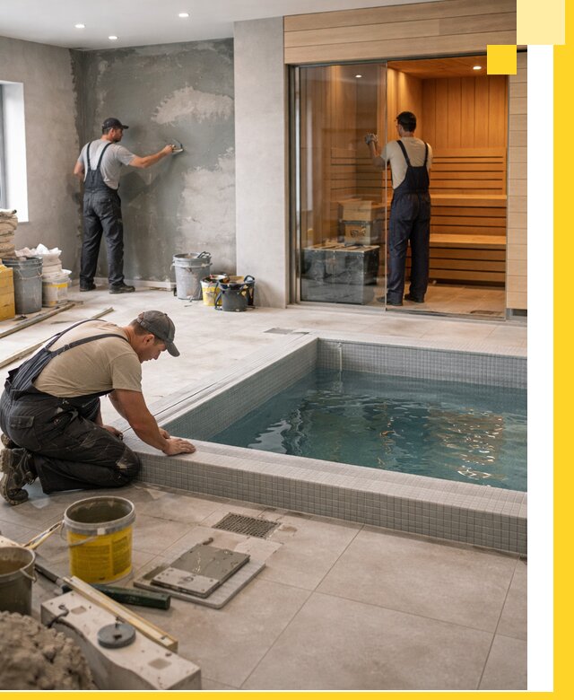 Проектирование и строительство сауны с бассейном в Мончегорске