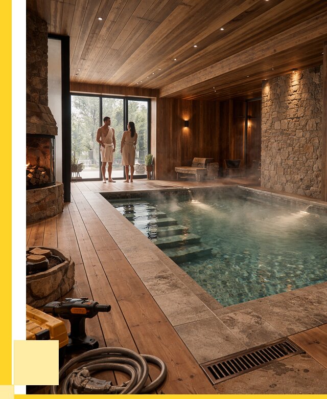 Проекты бань с бассейном под ключ в Мончегорске от 75750 р., ЭриданМнч