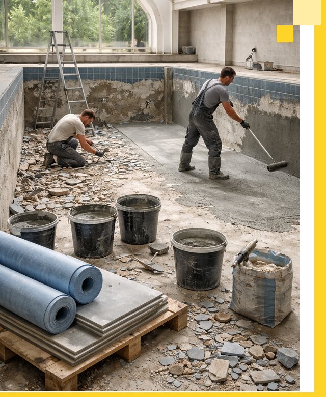 Реконструкция бассейнов в Мончегорске: ремонт, гидроизоляция