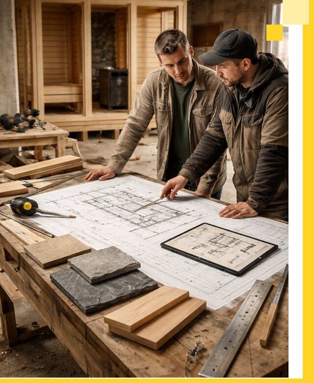 Проекты бань под ключ и планы строительства в Мончегорске