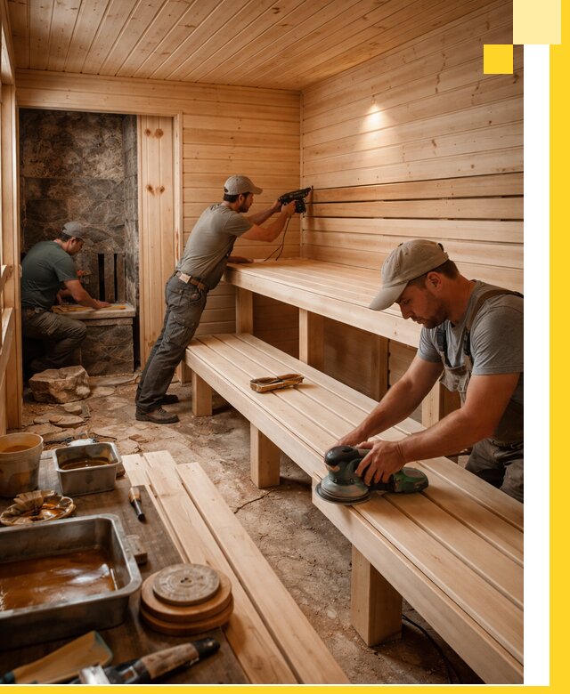 Профессиональная отделка бань в Мончегорске под ключ, с гарантией