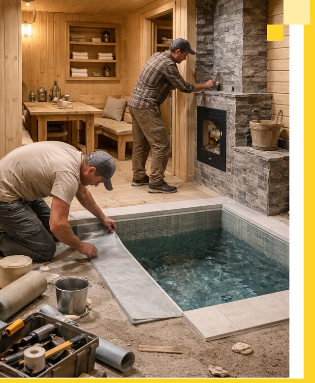 Строительство бань с комнатой отдыха под ключ в Мончегорске