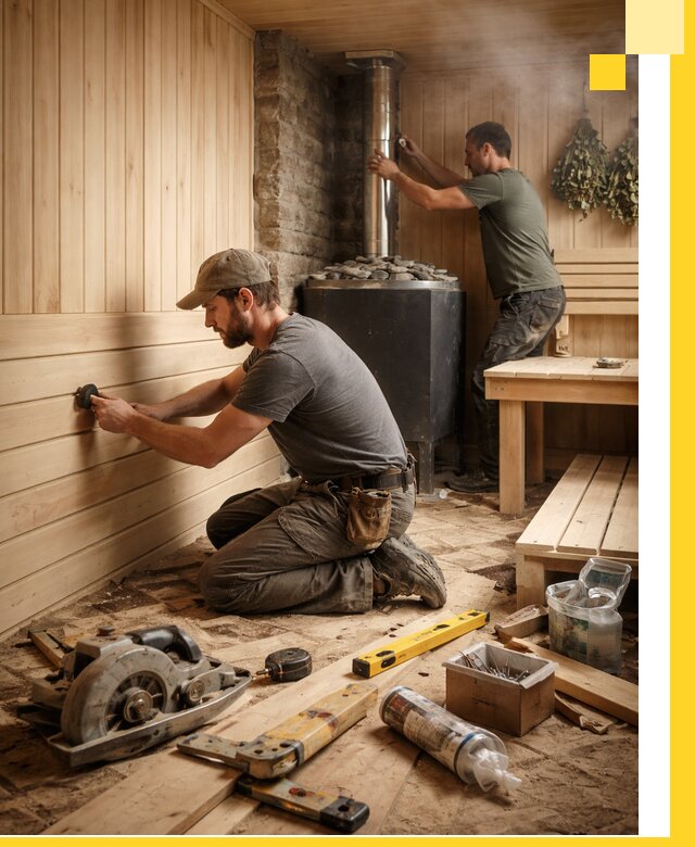 Полное строительство и оснащение парных под ключ в Мончегорске