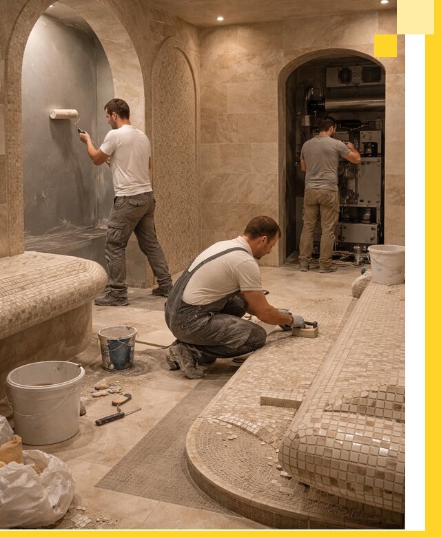 Строительство бани с хамамом и бассейном под ключ в Мончегорске