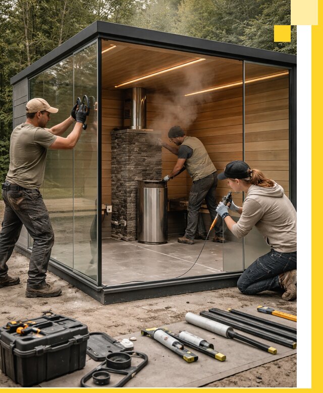 Проектирование и строительство стеклянных бань в Мончегорске