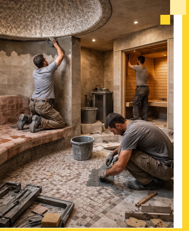 Проект и строительство хамама бани и сауны под ключ в Мончегорске