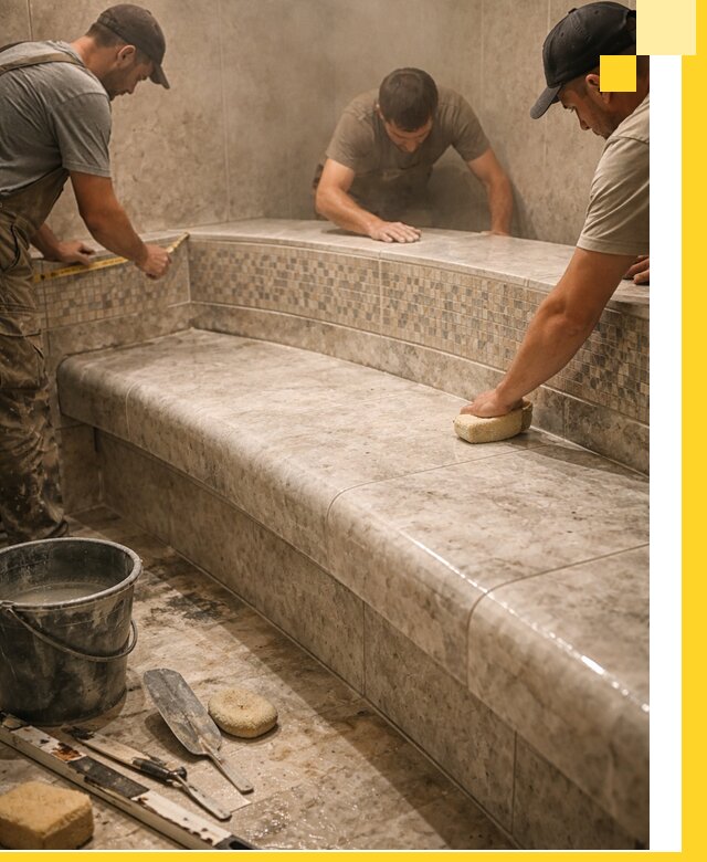 Изготовление и установка сидений для хамама в Мончегорске