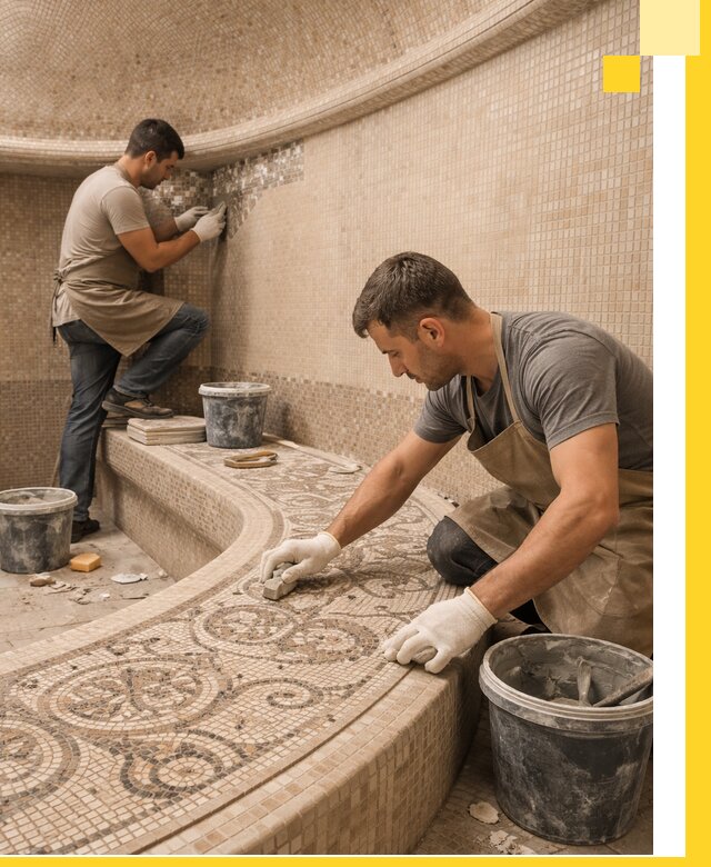 Плитка для хамама в Мончегорске, укладка, подбор и поставка